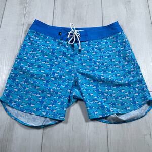 Chubbies Men's 30 Blue 6" Board Shorts Orca Killer Whale Allover Print Unlined